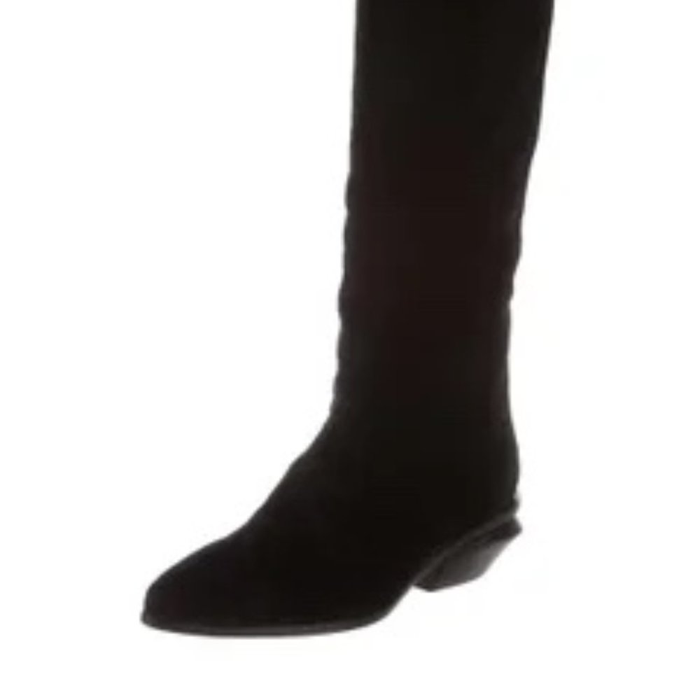 ALEXANDER WANG | Black Velvet Knee-High Boots, Size 8